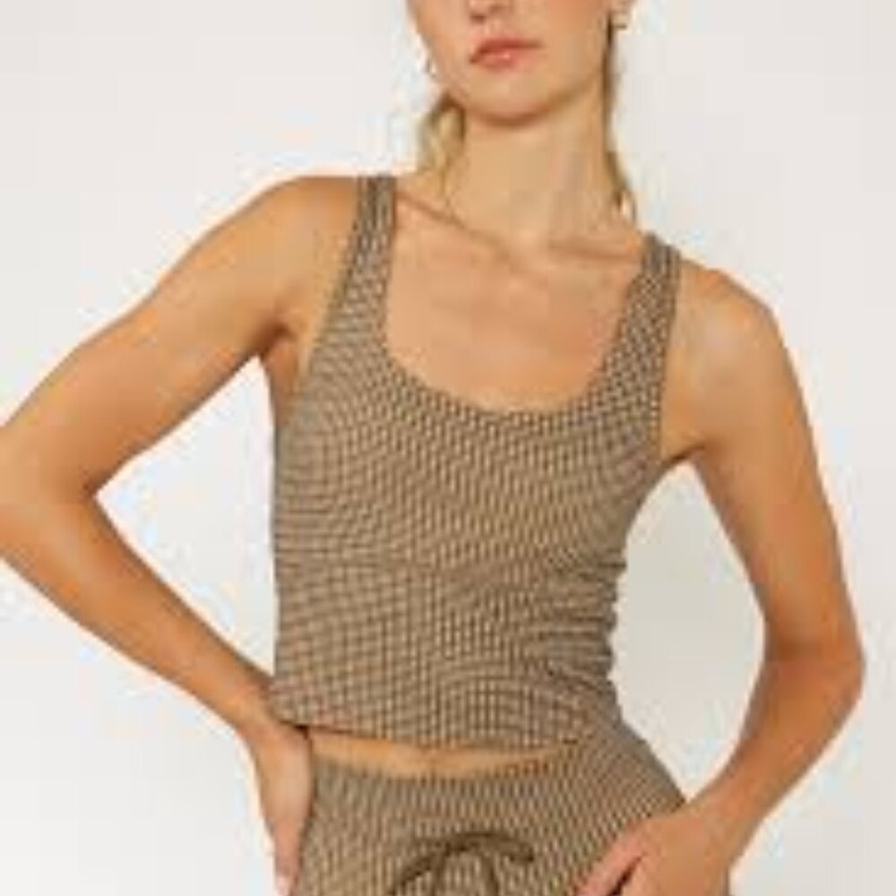 Ali Tank in Olive Gingham